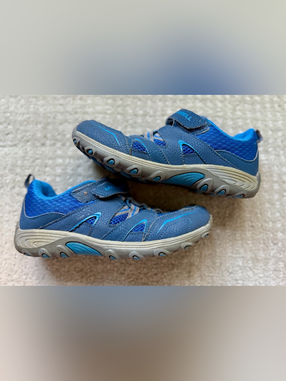 Merrell Kids Blue and Light Blue Trail Sneakers - Velcro Strap